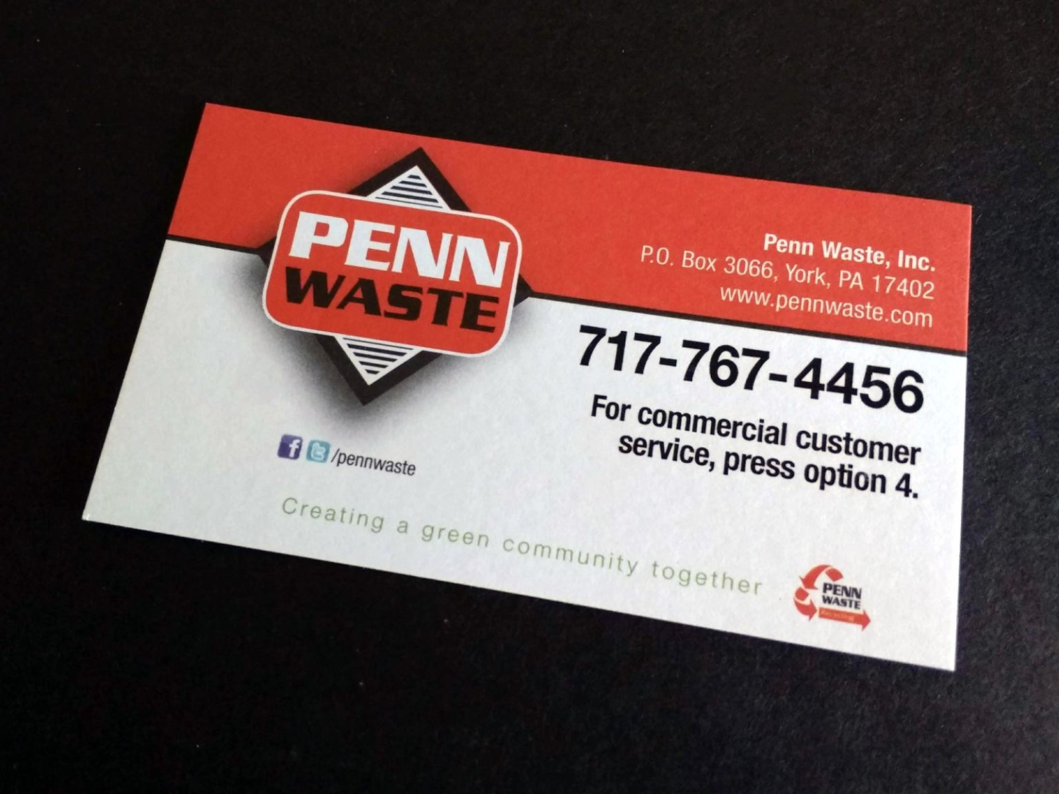 Penn Waste Business Card Ream Printing